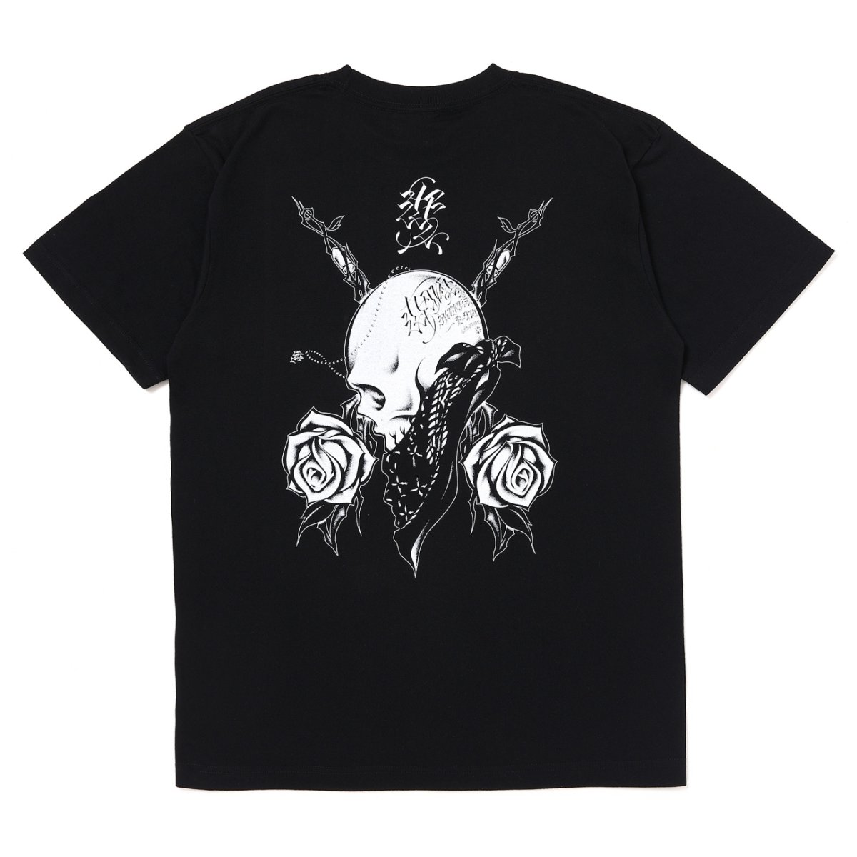 画像1: USUGROW / BEAUTIFUL THORNS BLACK TEE (1)